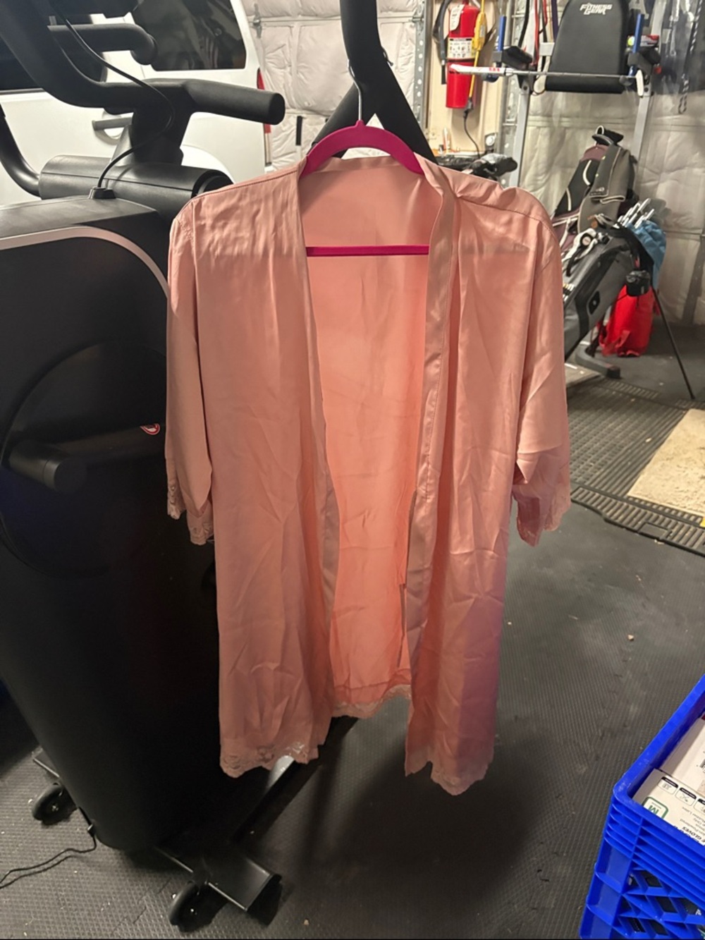 Light Pink Satin Robe Kimono